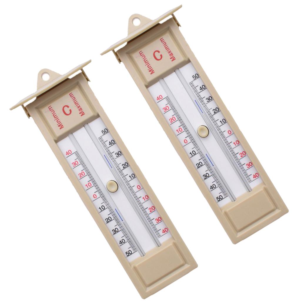 2pcs Wall Thermometer Indoor/Outdoor Greenhouse Max Min Temperature Gauge