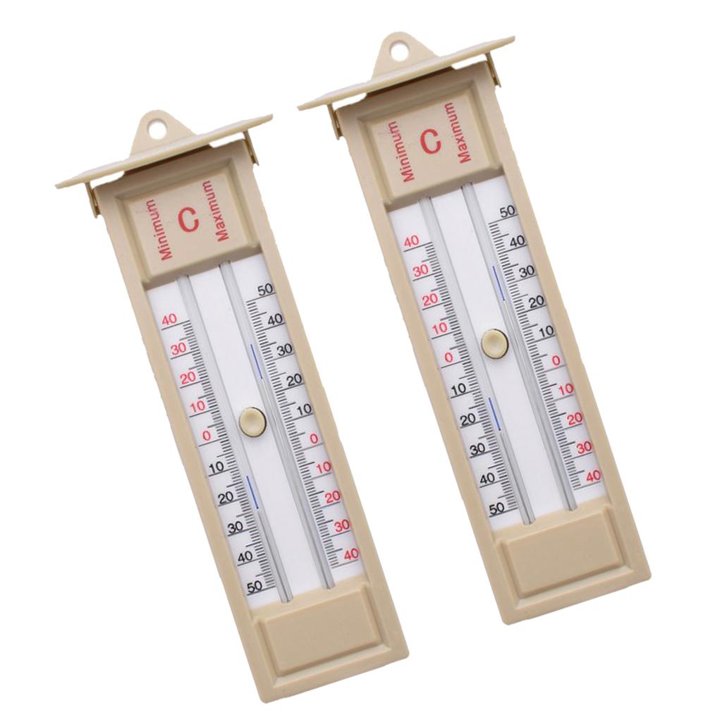 2pcs Wall Thermometer Indoor/Outdoor Greenhouse Max Min Temperature Gauge