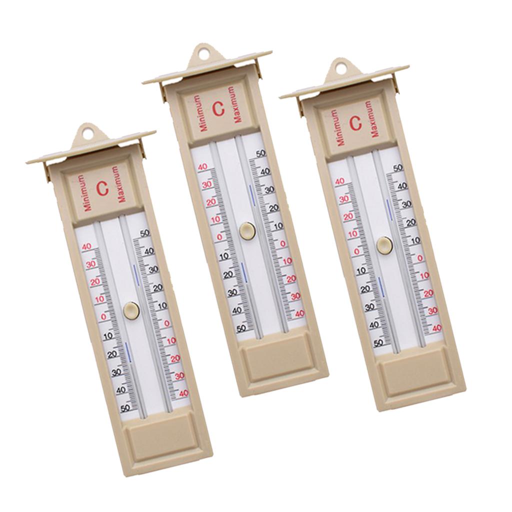 3pcs Wall Thermometer Indoor Outdoor Greenhouse Max Min Temperature Gauge