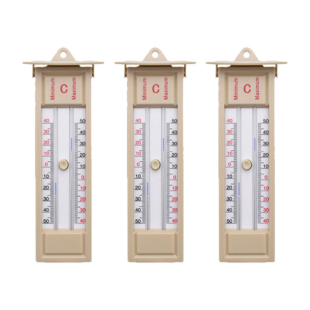 3pcs Wall Thermometer Indoor Outdoor Greenhouse Max Min Temperature Gauge