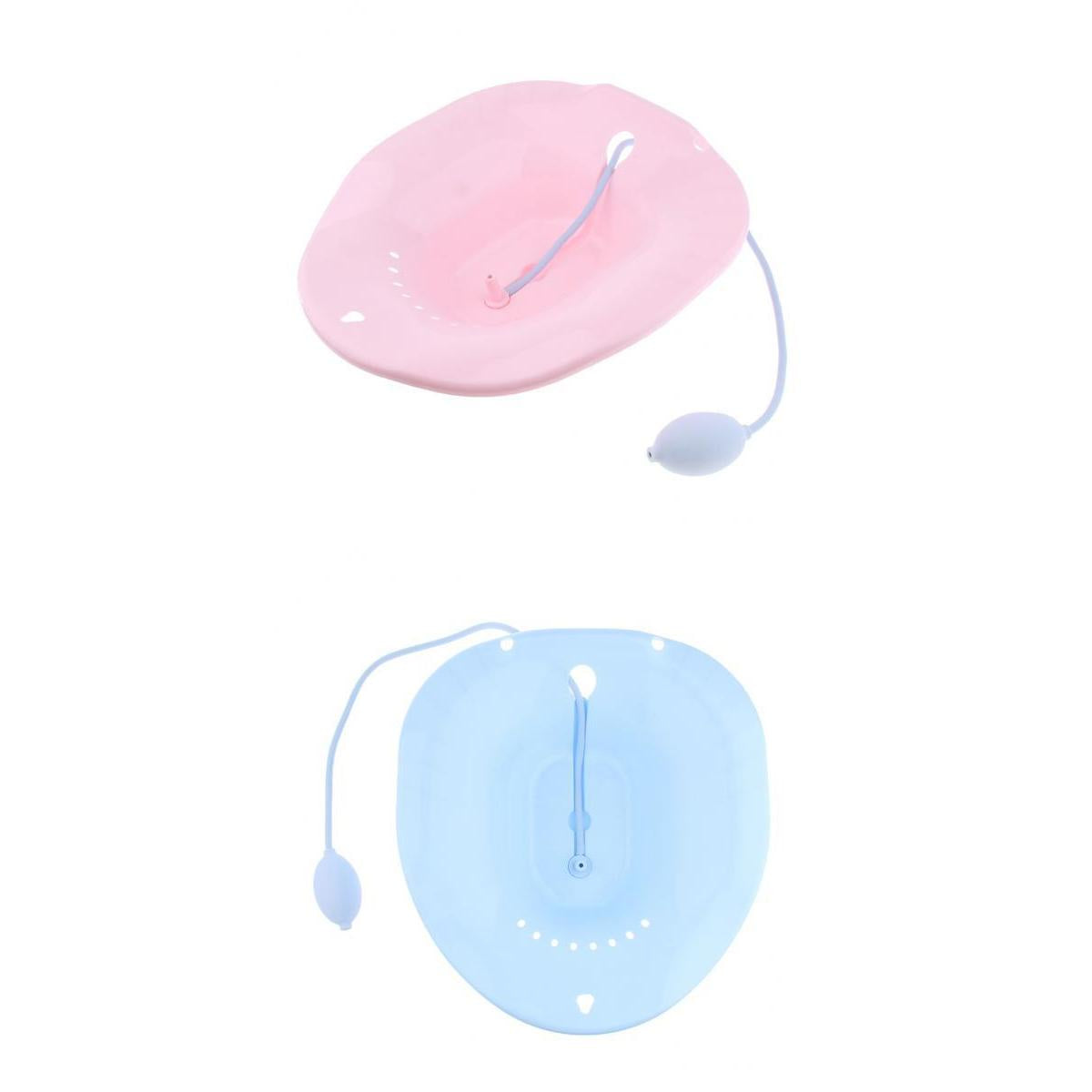 2Pieces Toilet Sitz Bath Tub Hip Basin with Flusher for Pregnant Hemorrhoids