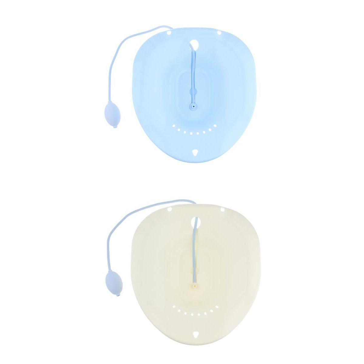 2 Pieces Toilet Sitz Bath Tub Hip Basin with Flusher fo Pregnant Hemorrhoids