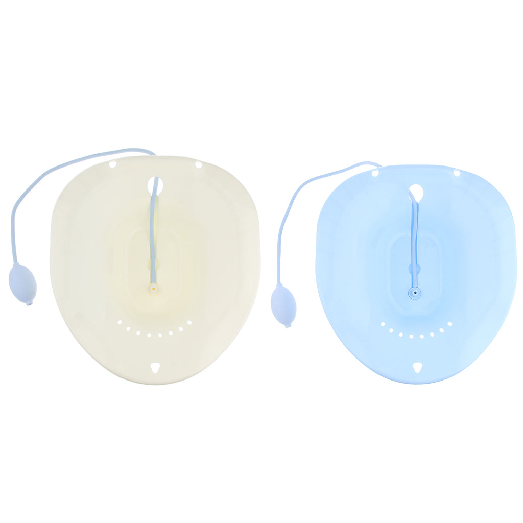 2 Pieces Toilet Sitz Bath Tub Hip Basin with Flusher fo Pregnant Hemorrhoids