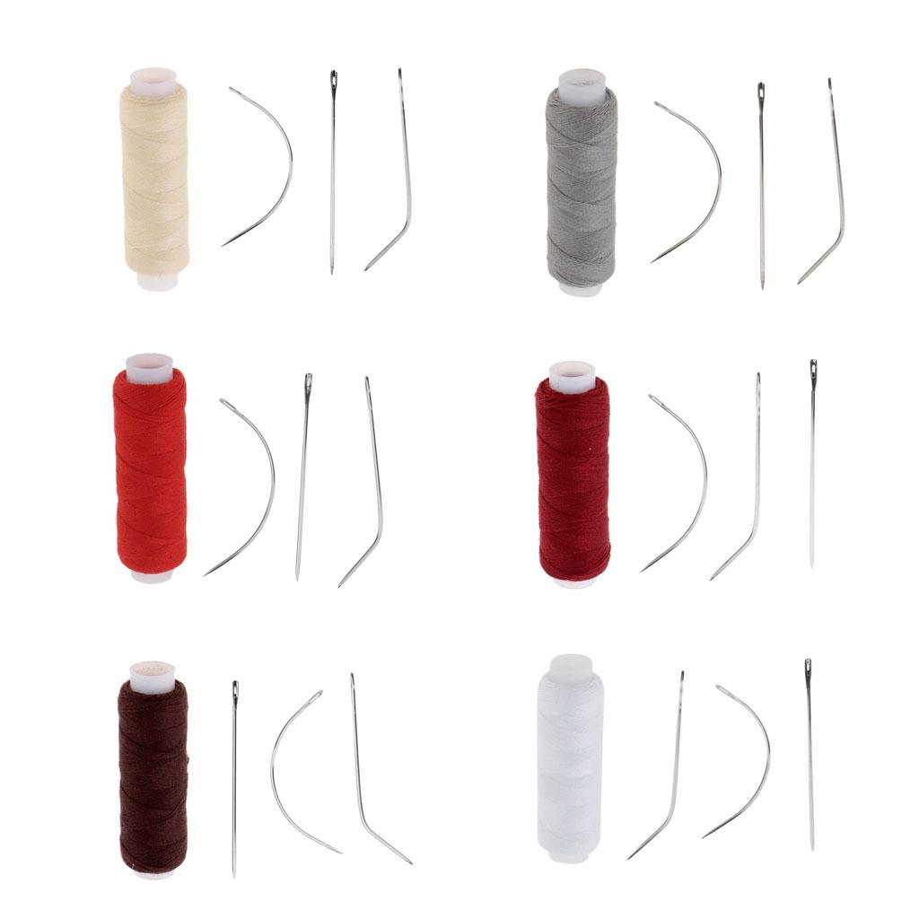 6pcs Cotton Hair Track Weft Weaving Sew Decor Thread for Hair Extension