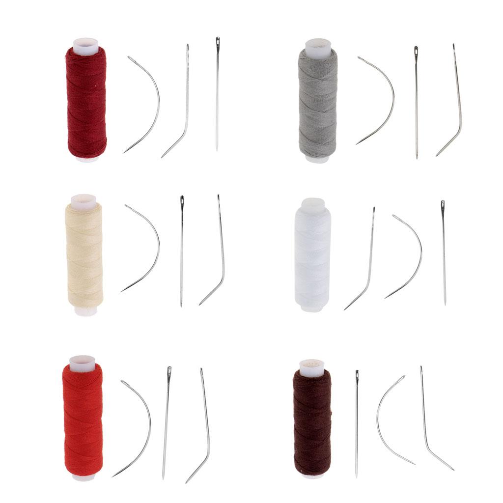6pcs Cotton Hair Track Weft Weaving Sew Decor Thread for Hair Extension
