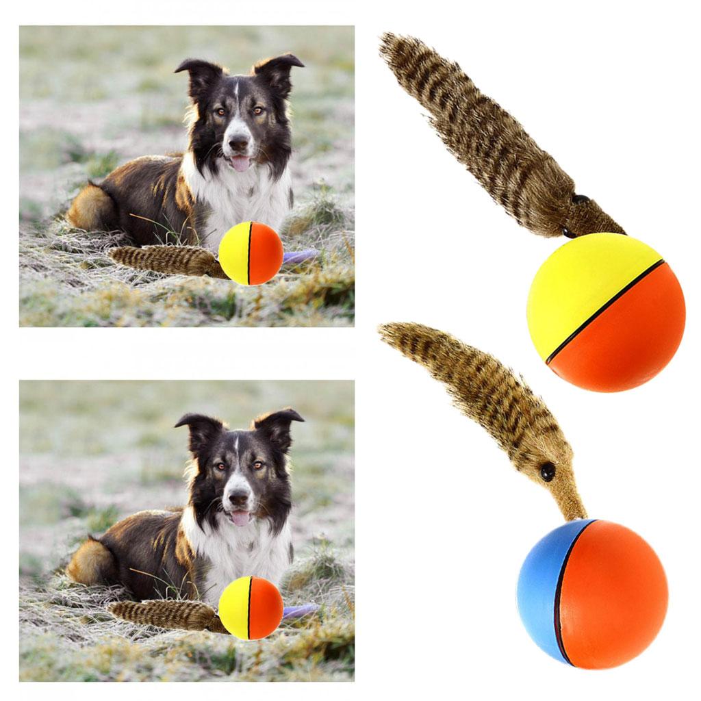 2 Pcs Fun Beaver Weasel Rolling Motor Ball Dog Cat Chaser Jumping Moving Toy