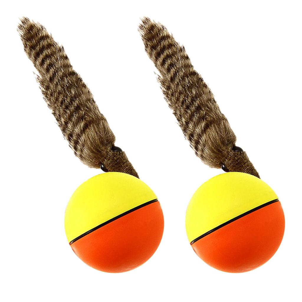 2 Pcs Fun Beaver Weasel Rolling Motor Ball Dog Cat Chaser Jumping Moving Toy