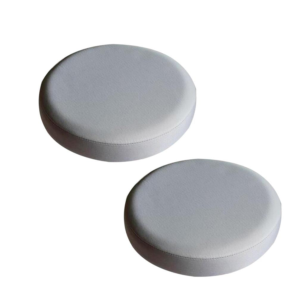 2Pcs Bar Stool Cover Round Lift Chair Seat Sleeve Salon Grey_33x10cm