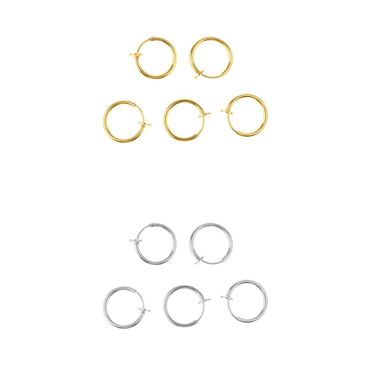 10pcs Fake Clip On Nose Ear Septum Lip Eyebrow Ear Loop No-piercing Ring