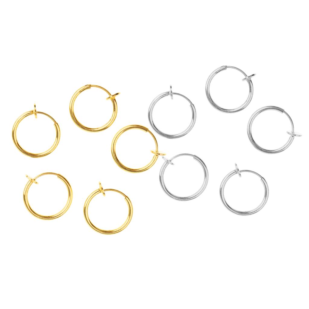 10pcs Fake Clip On Nose Ear Septum Lip Eyebrow Ear Loop No-piercing Ring