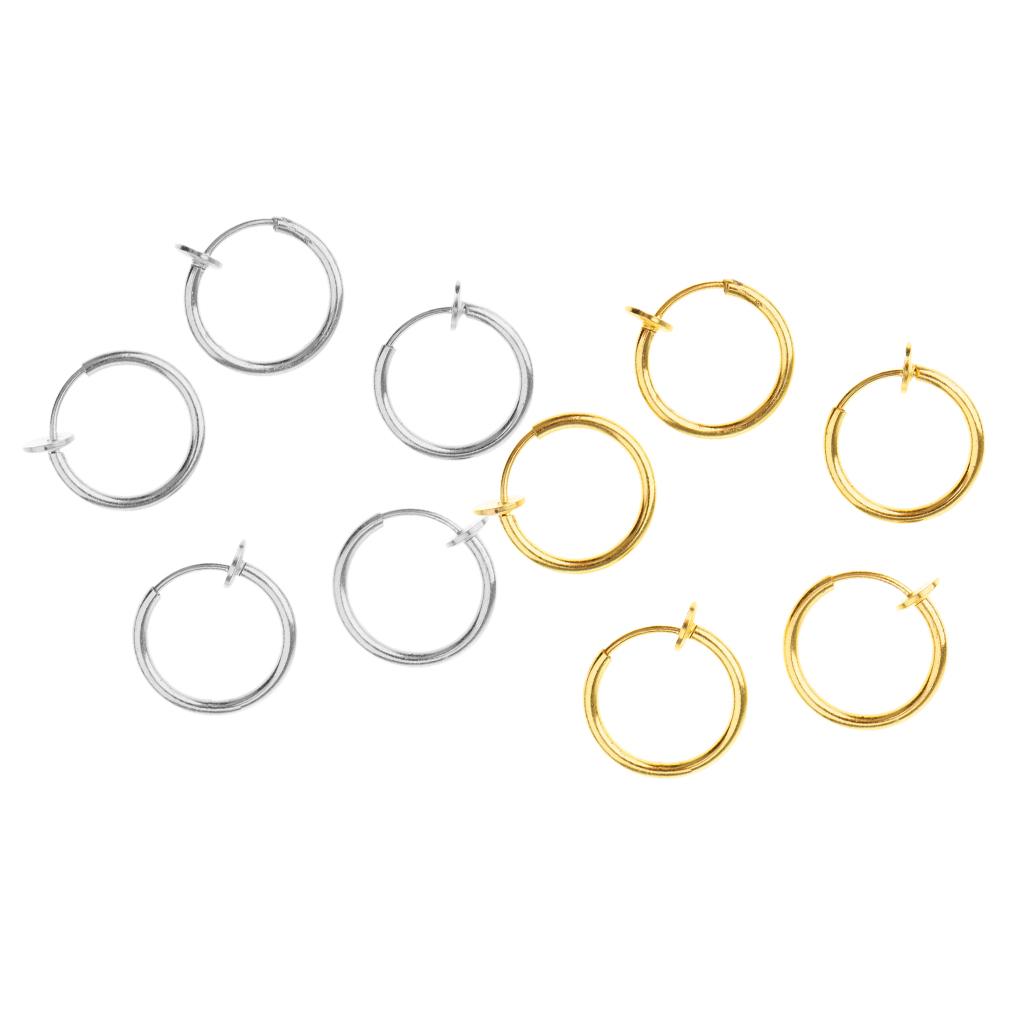 10pcs Fake Clip On Nose Ear Septum Lip Eyebrow Ear Loop No-piercing Ring