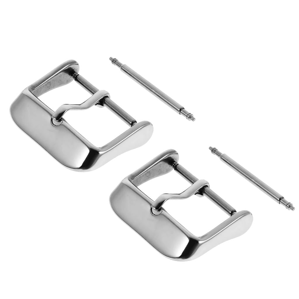 2 Pieces Stainless Steel Tang Buckle Pin Watch Replace Part for Watch Strap