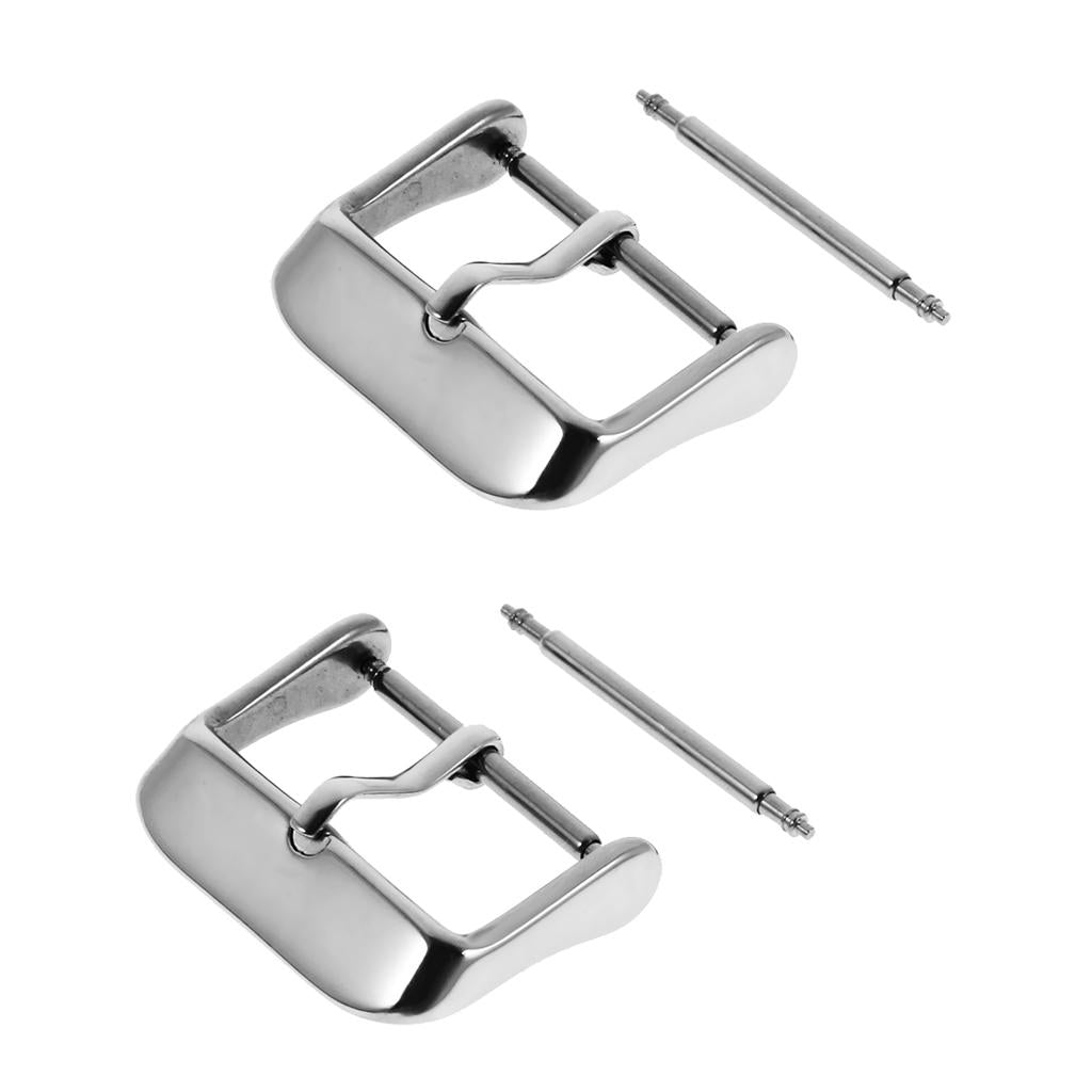 2 Pieces Stainless Steel Tang Buckle Pin Watch Replace Part for Watch Strap