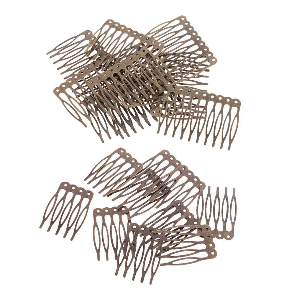 20 Pieces Blank Metal Hair Comb for Bridal Hair Accessories DIY Retro Bronze