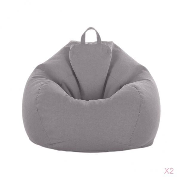 2XBeanbag Covers for Stuffed Animals 90*110cm Adult Size Gray