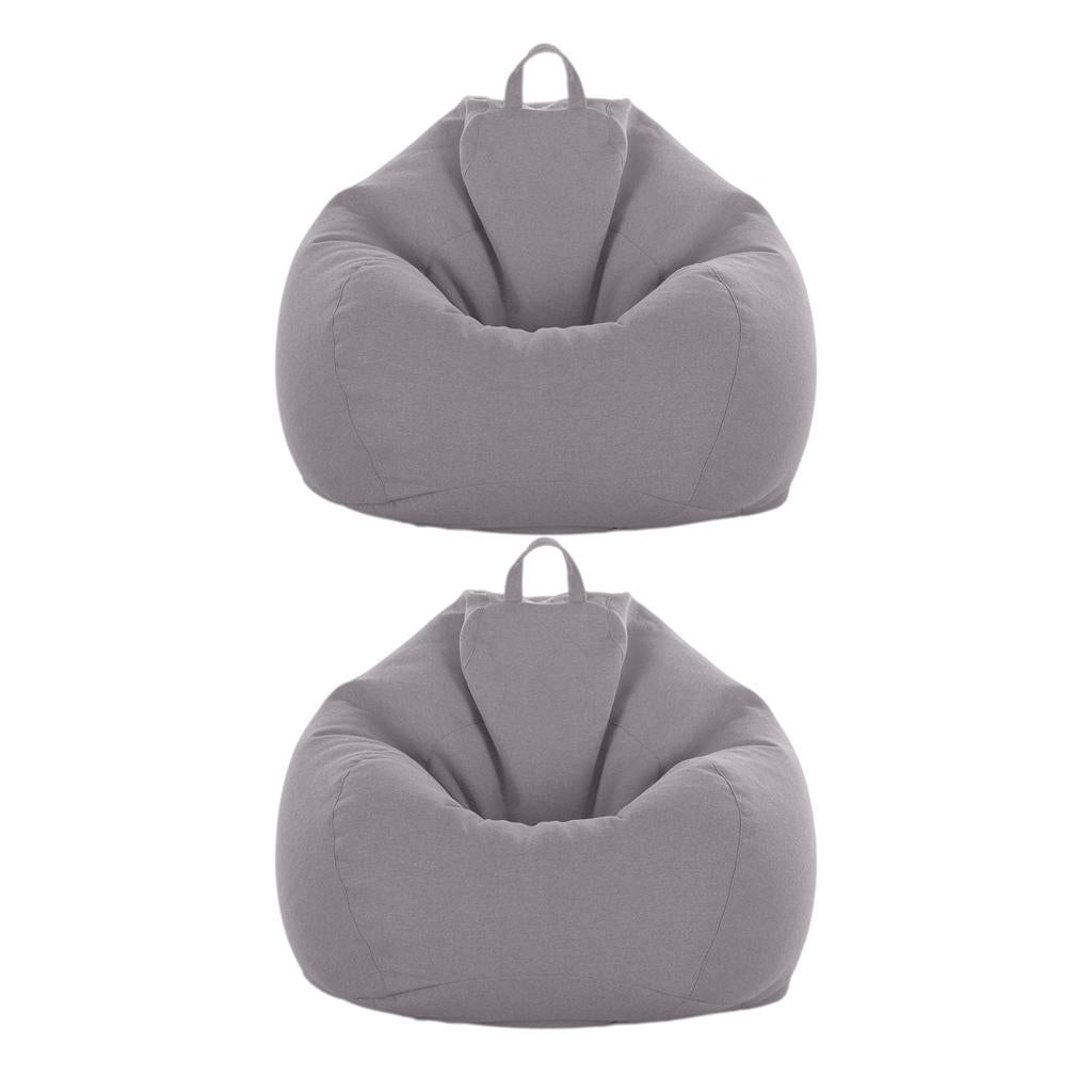 2XBeanbag Covers for Stuffed Animals 90*110cm Adult Size Gray