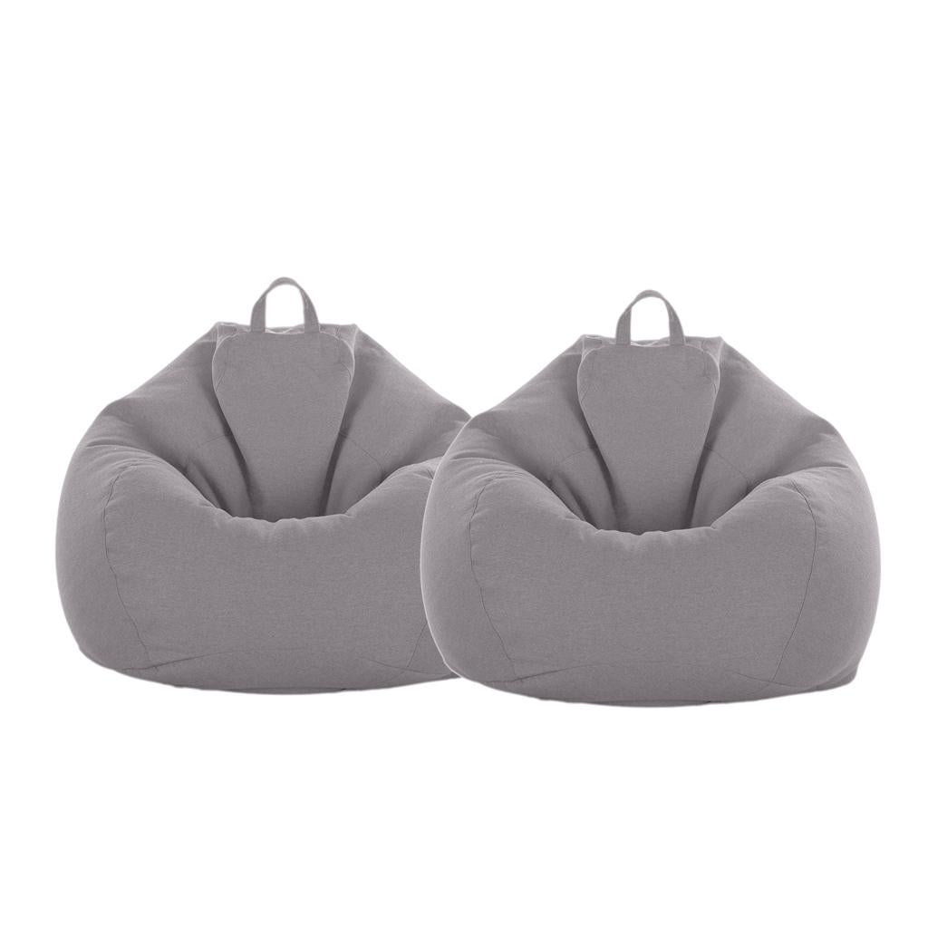 2XBeanbag Covers for Stuffed Animals 90*110cm Adult Size Gray