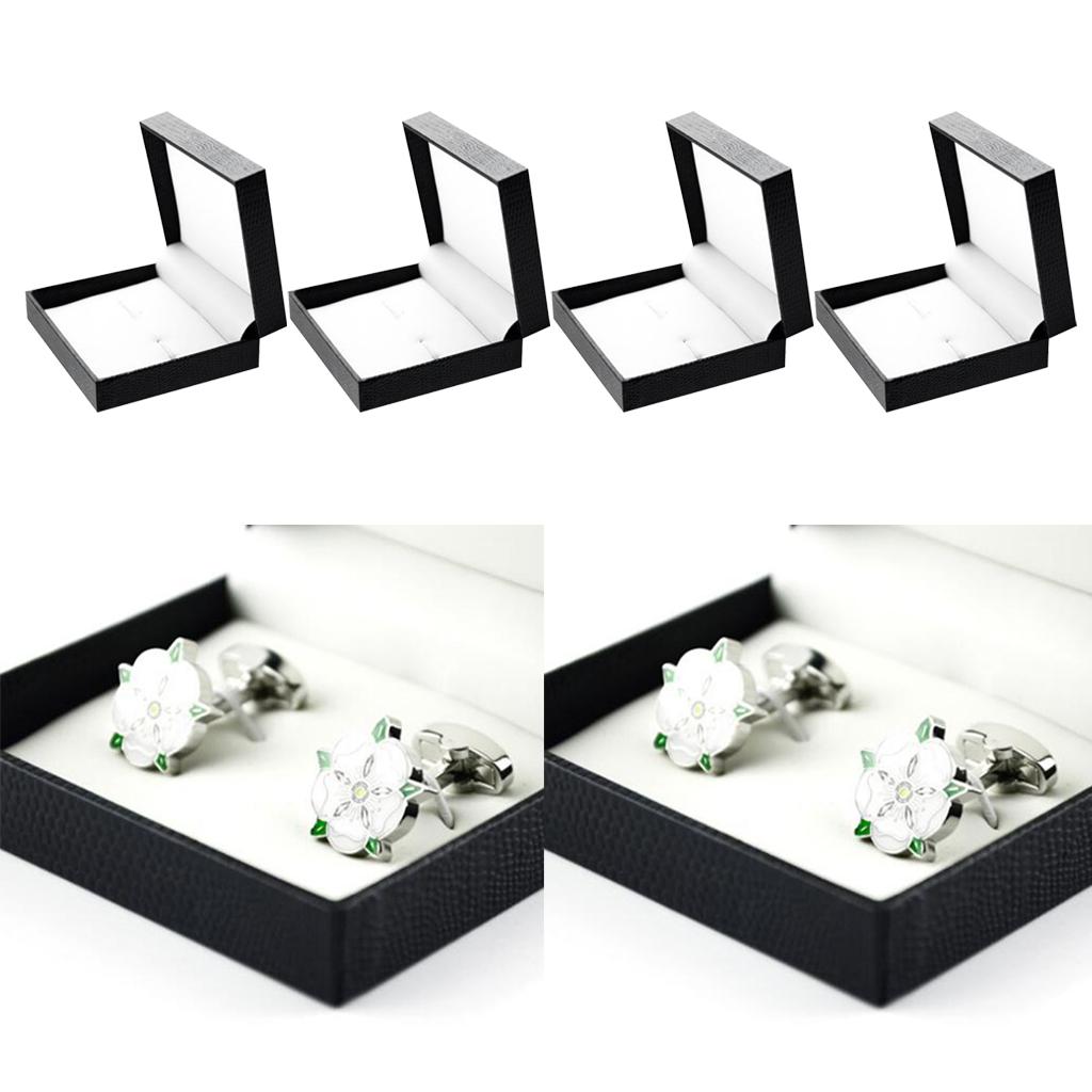 4 Pieces Luxury Cufflink Storage Wedding Cufflinks Boxes 7x8x3cm Cufflinks
