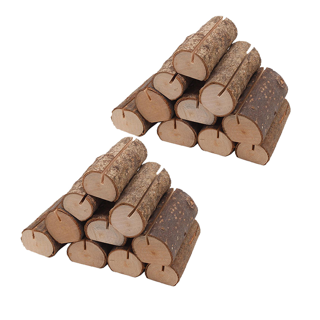 20pcs Rustic Wooden Place Card Holder Party Wedding Table Name Card Holder