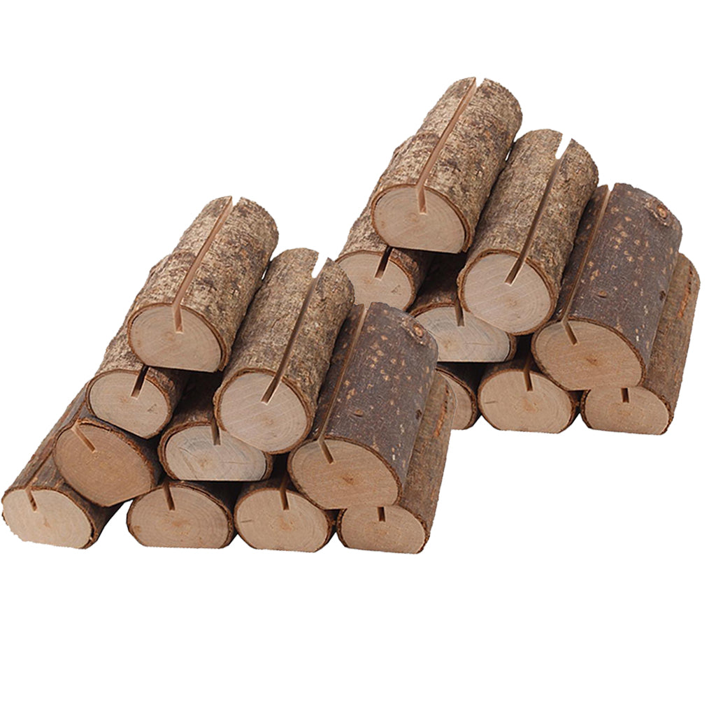 20pcs Rustic Wooden Place Card Holder Party Wedding Table Name Card Holder