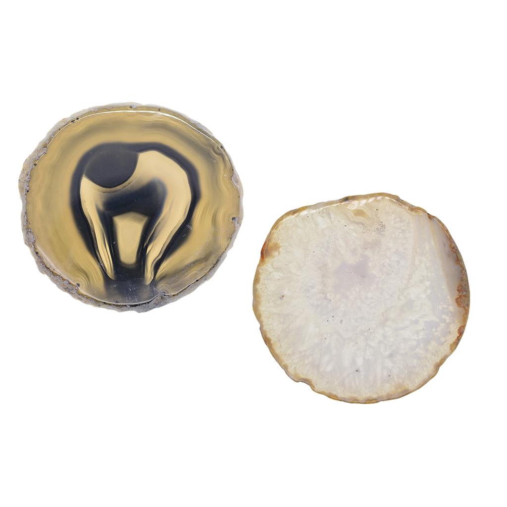 2Pieces 60-100mm Agate Quartz Crystal Slice Pendant Charms for Home Ornament