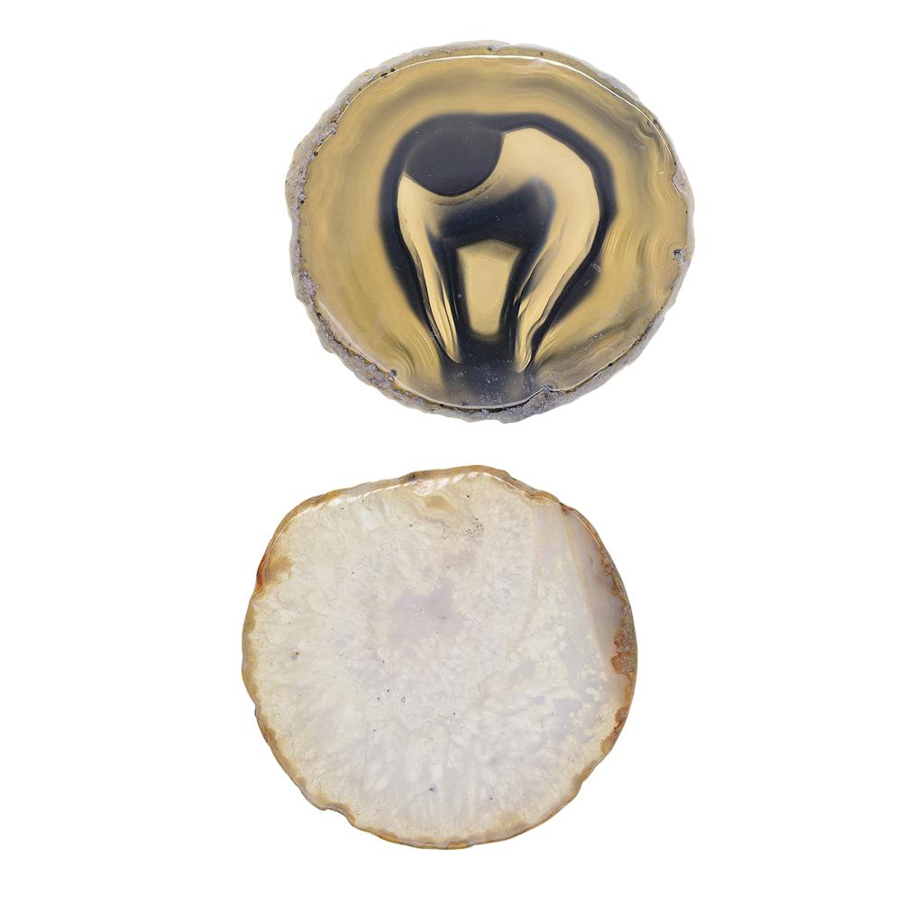2Pieces 60-100mm Agate Quartz Crystal Slice Pendant Charms for Home Ornament