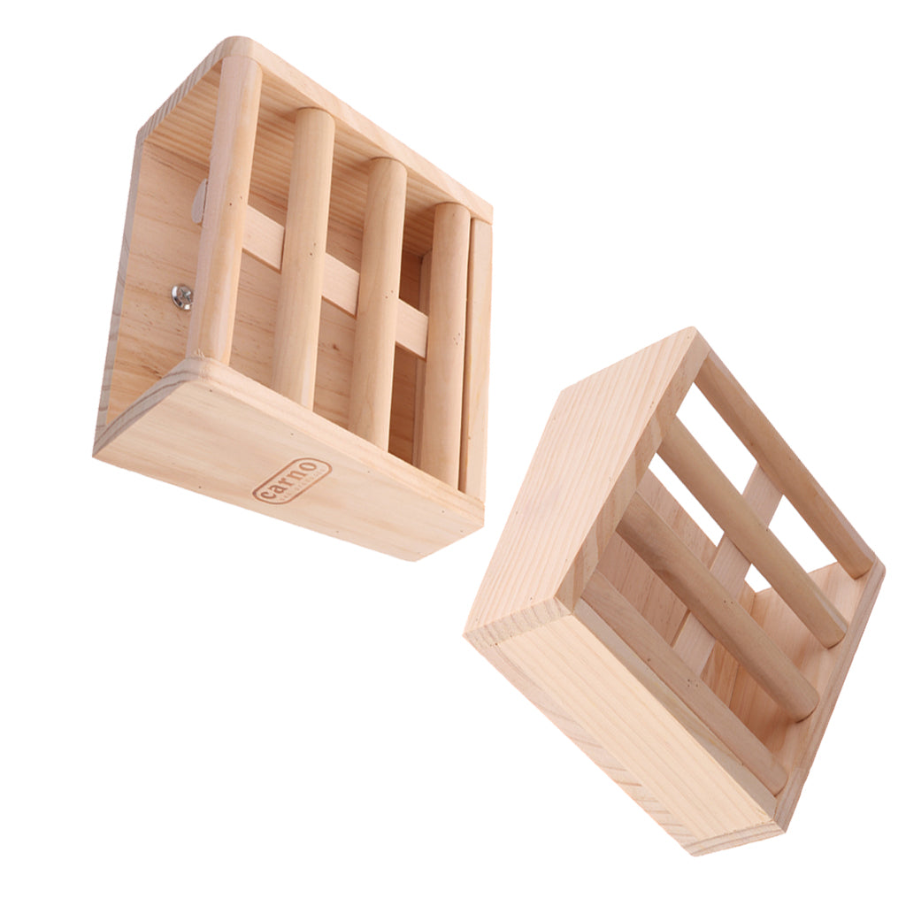2 Pcs Small Pet Rabbits Guinea Pig Wood Rack Feeder Hay Grass Nesting Holder