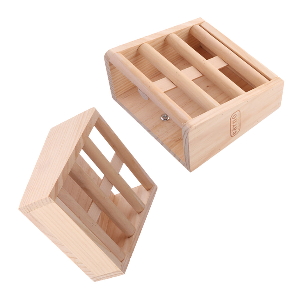2 Pcs Small Pet Rabbits Guinea Pig Wood Rack Feeder Hay Grass Nesting Holder