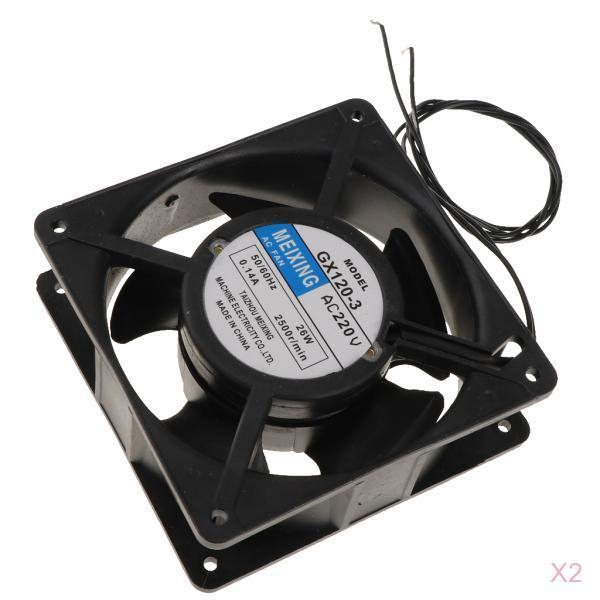 2Pcs Welding Fan 50Hz 26W Miniature Cooling Fan Bare Wire No Interface Black
