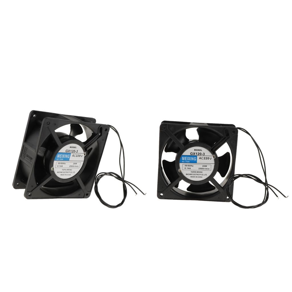 2Pcs Welding Fan 50Hz 26W Miniature Cooling Fan Bare Wire No Interface Black