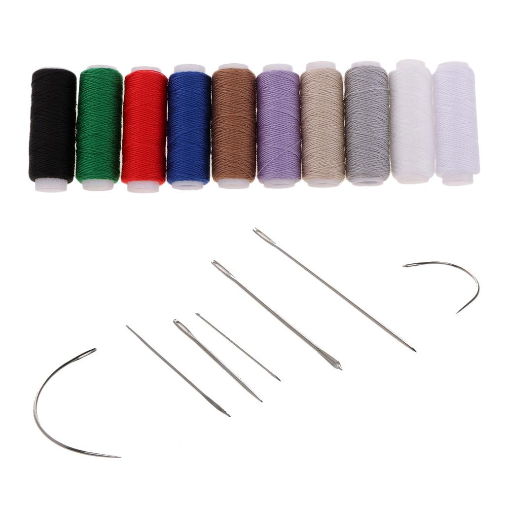 17 Pieces Jeans Sewing Thread & Hand Sewing Needles Leather Curved Needles