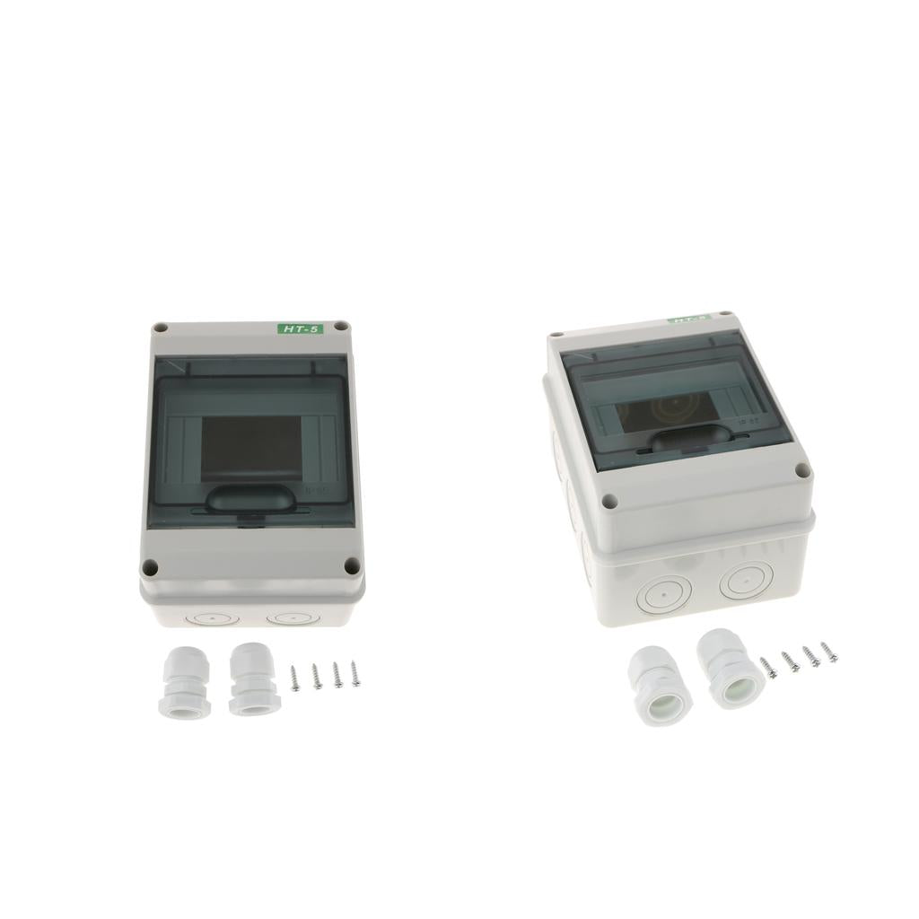 2Pcs Plastic Distribution Box for Circuit Breaker Indoor On the Wall 5WAYS