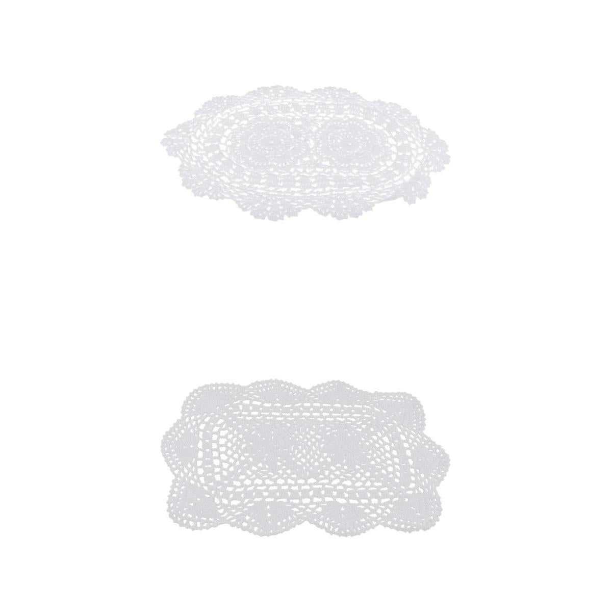 2pcs White Crochet Cotton Lace Doily Table Placemats Doilies Mat 2 Styles