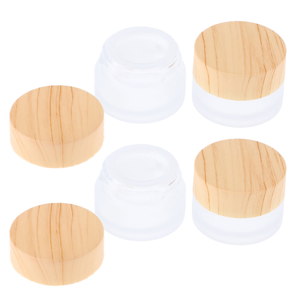4x Mini Sample Bottle Cosmetic Makeup Jar Pot Cream Lip Balm Containers 5g