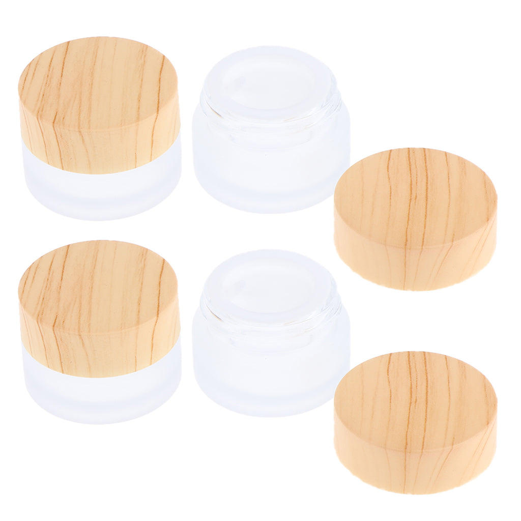 4x Mini Sample Bottle Cosmetic Makeup Jar Pot Cream Lip Balm Containers 5g