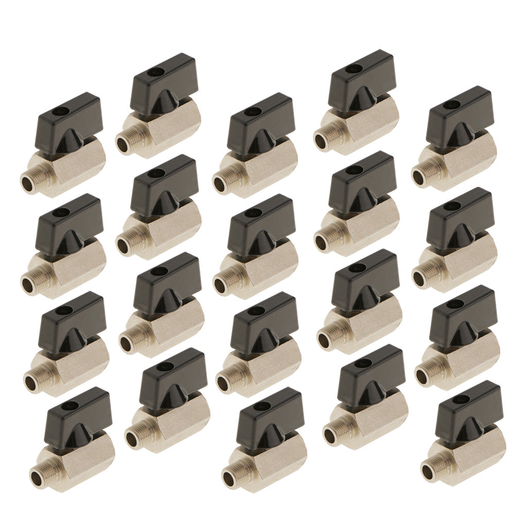 20 piece Female x Male-1/8 NPT Brass Ball Valve Shut Off Switch Sand Blast