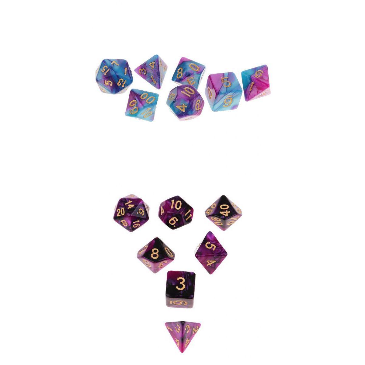 14 Pieces Polyhedral Dice D20 D12 D10 D8 D6 D4 for Dungeons and Dragons RPG