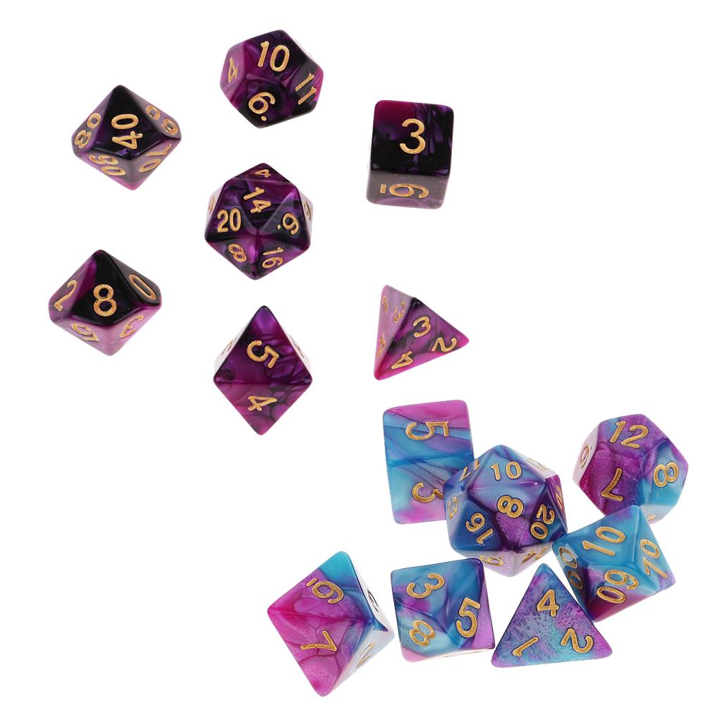 14 Pieces Polyhedral Dice D20 D12 D10 D8 D6 D4 for Dungeons and Dragons RPG