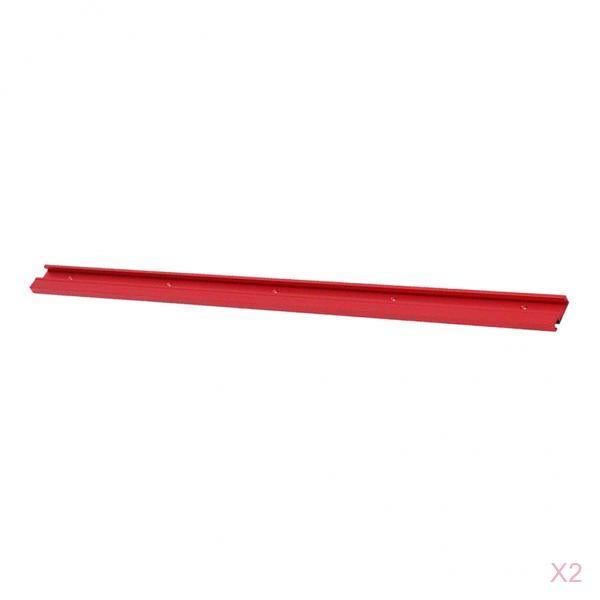 2x 600mm T-track Woodworking 45x12.8mm T-slot Miter Track Red Aluminum Alloy