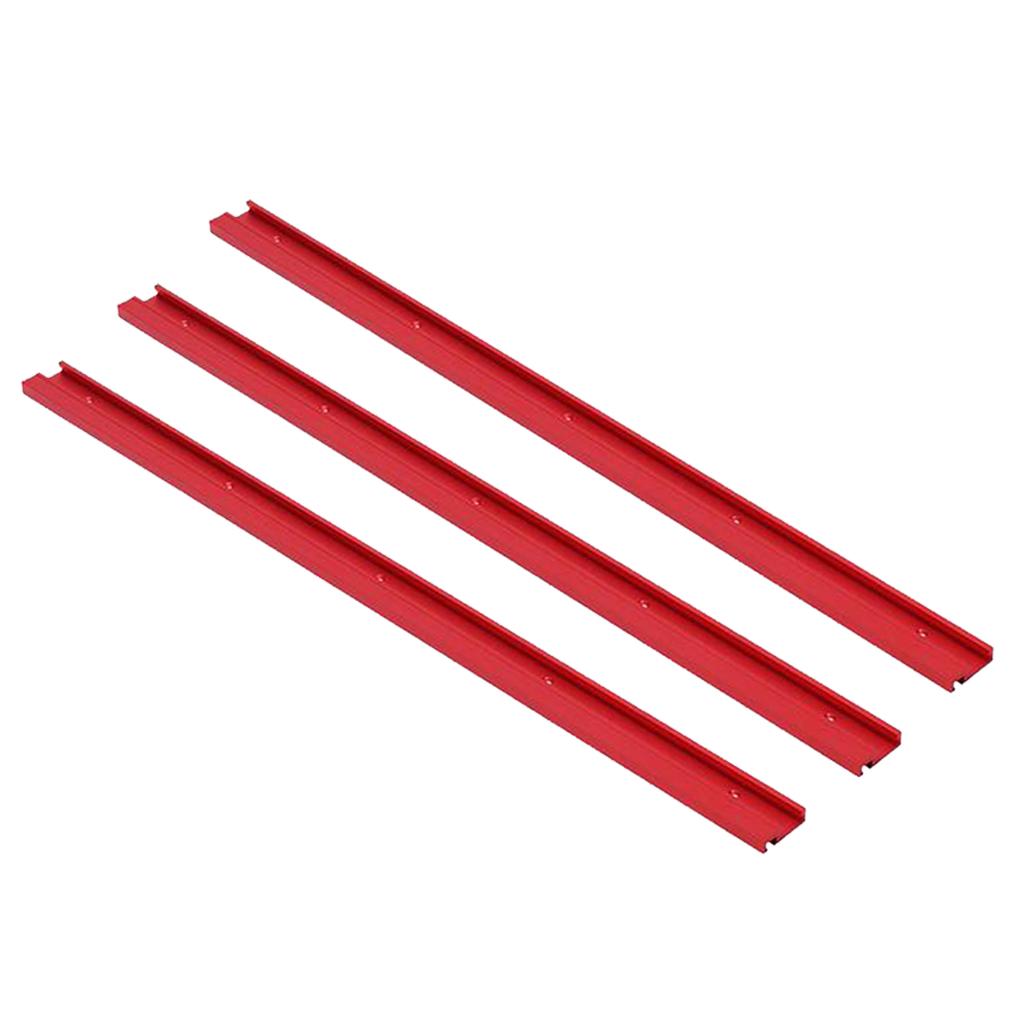 3x 600mm T-track Woodworking 45x12.8mm T-slot Miter Track Red Aluminum Alloy