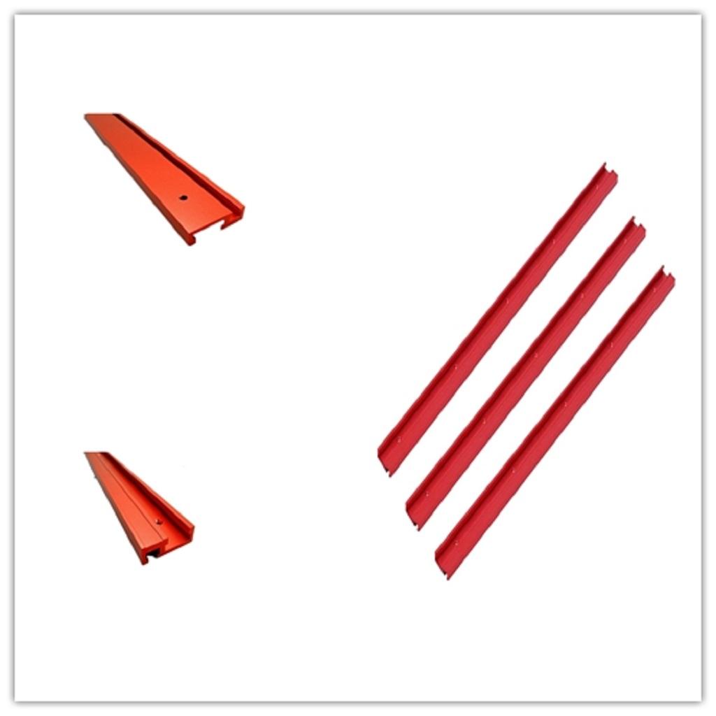 3x 600mm T-track Woodworking 45x12.8mm T-slot Miter Track Red Aluminum Alloy