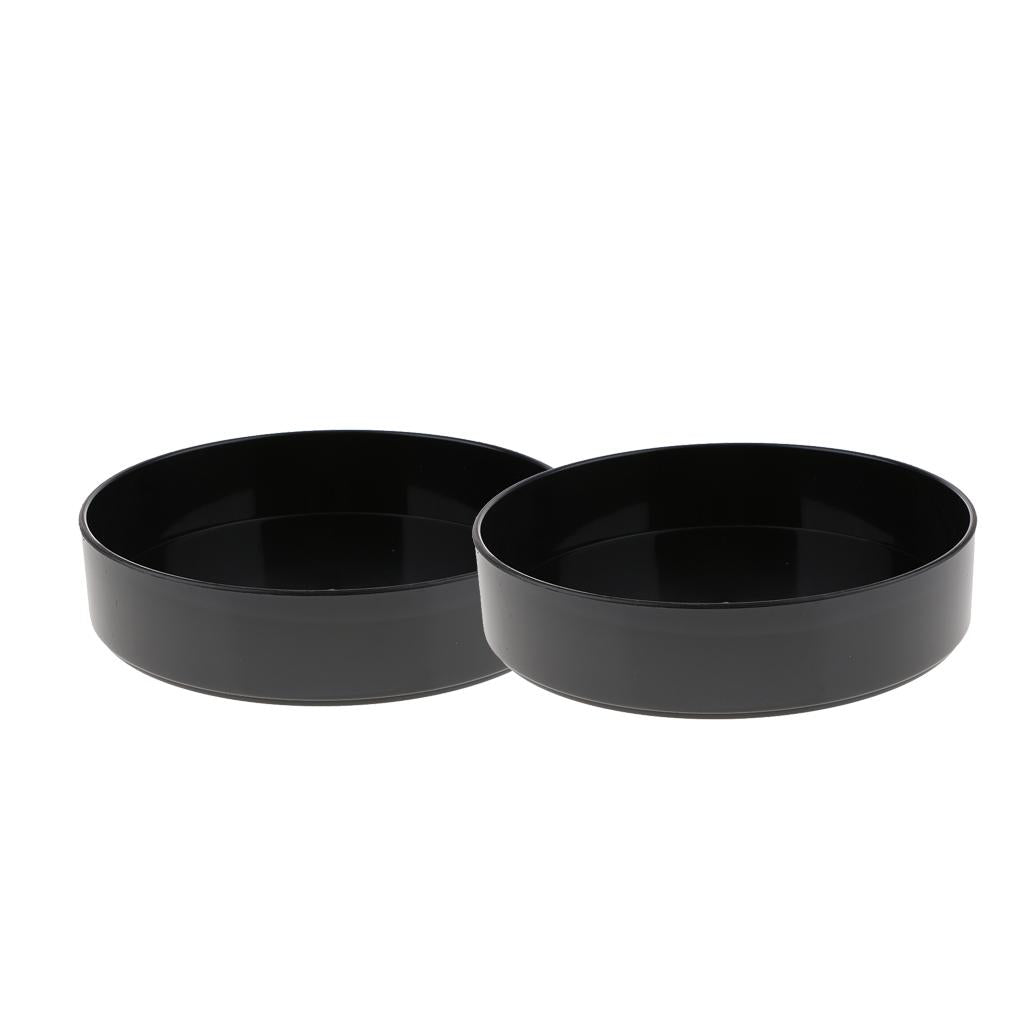 2xPlastic Round Ikebana Suiban Vase Pot Bonsai Flower Container Black 33cm