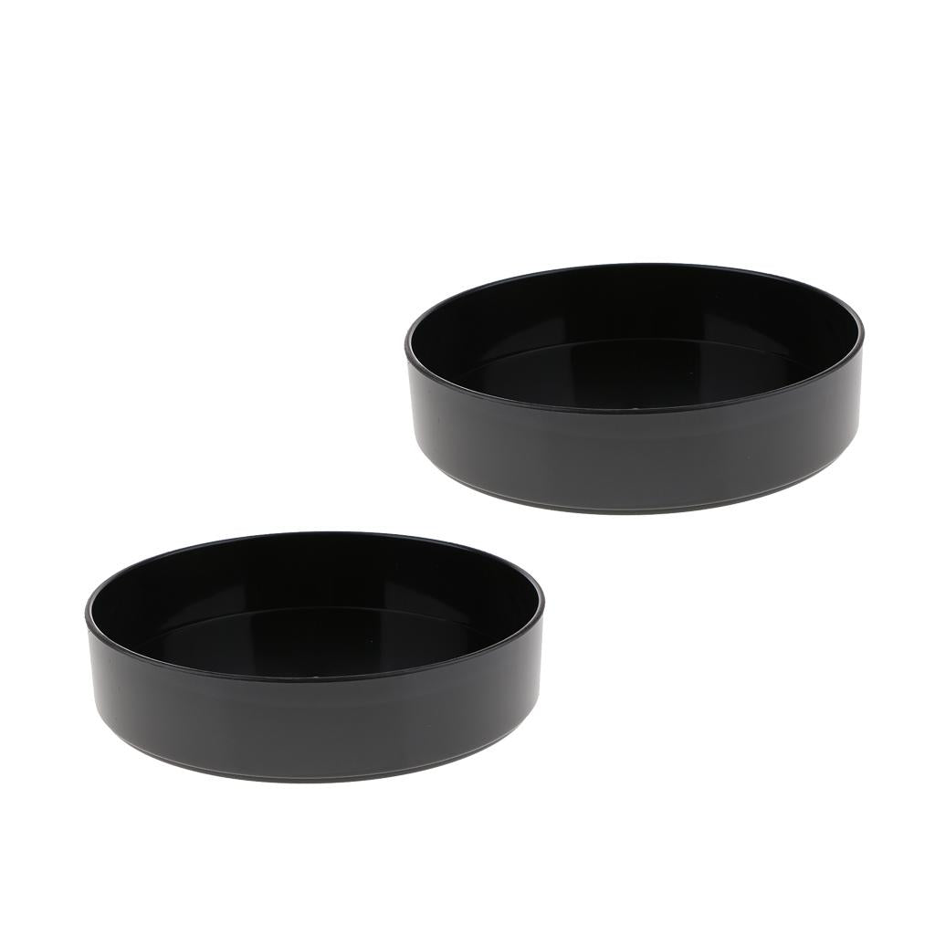 2xPlastic Round Ikebana Suiban Vase Pot Bonsai Flower Container Black 33cm