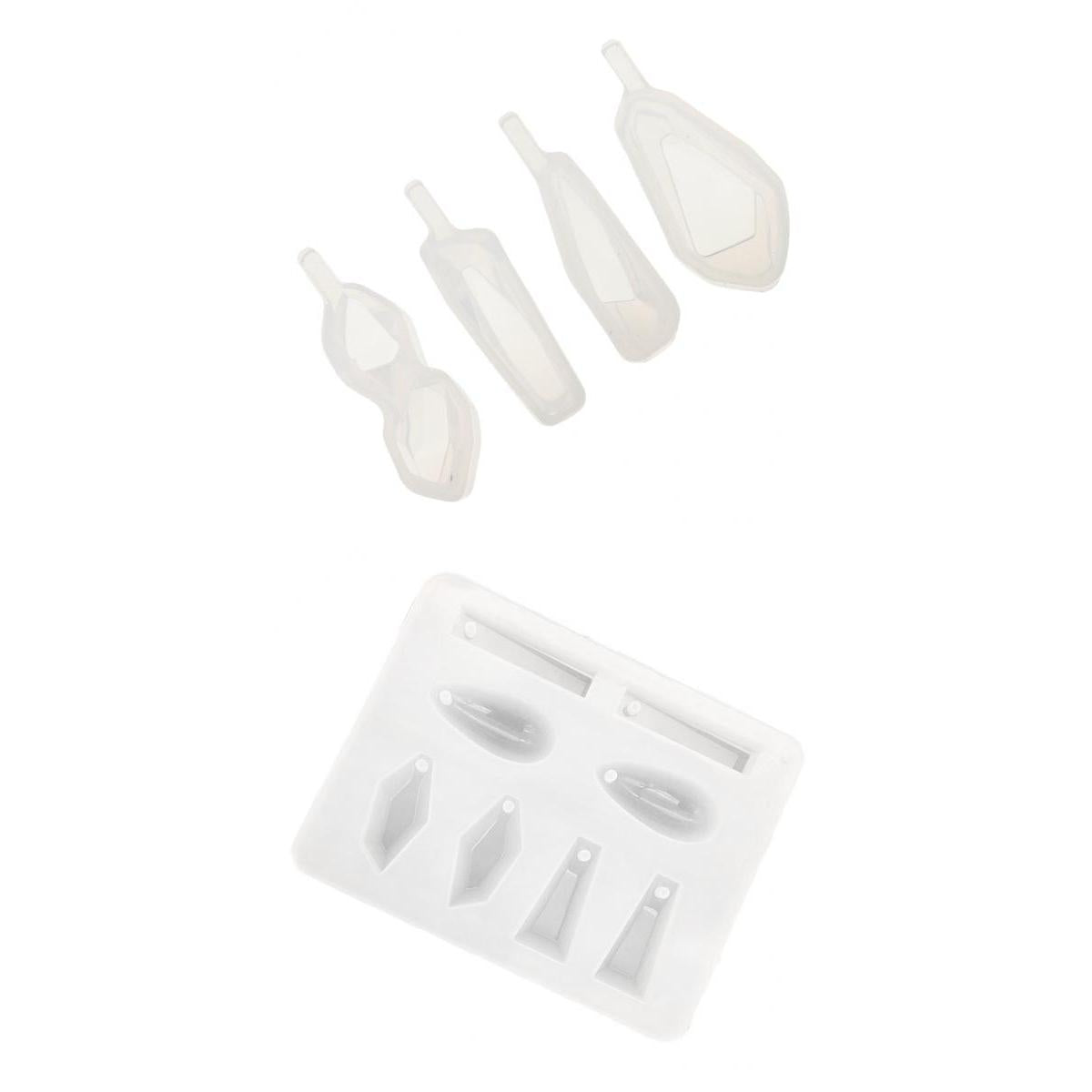 12 Designs Geometric Silicone Pendant Mold DIY Jewelry Resin Craft Moulds