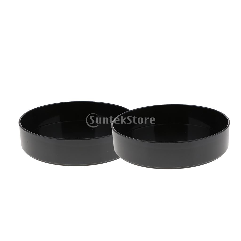 2xPlastic Round Ikebana Suiban Vase Pot Bonsai Flower Container Black 28cm