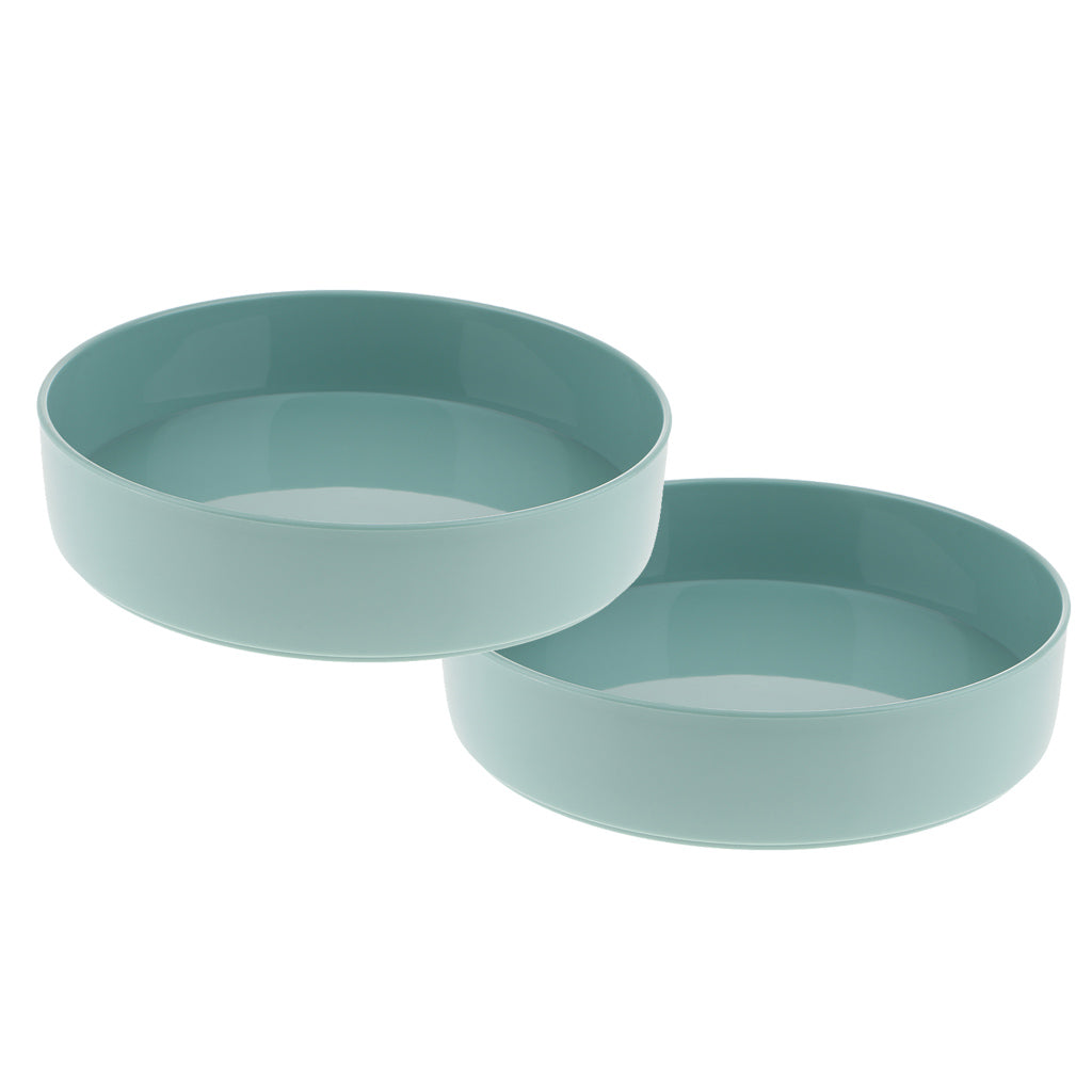 2xPlastic Round Ikebana Suiban Vase Pot Bonsai Flower Container Green 33cm