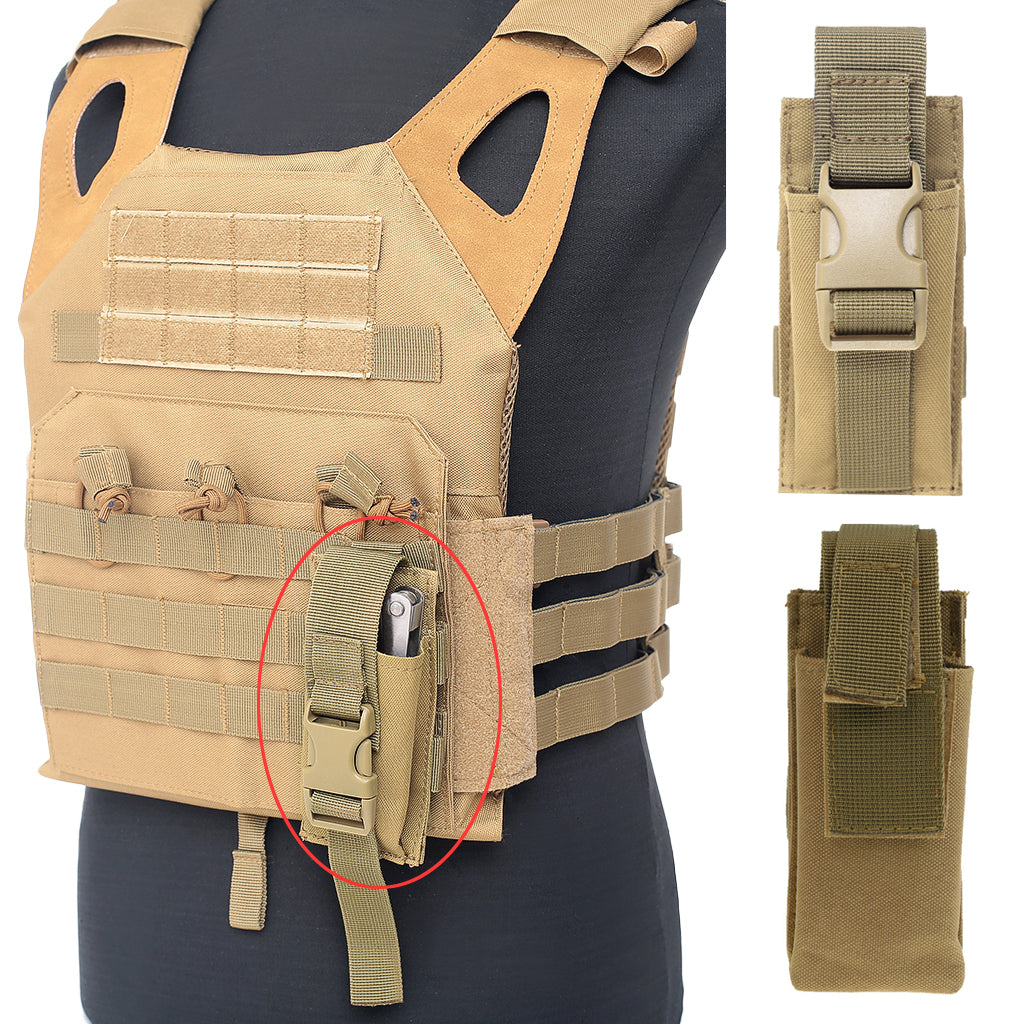 2pcs Tactical Flashlight Torch Belt Holster Holder Pouch Shears Pouch