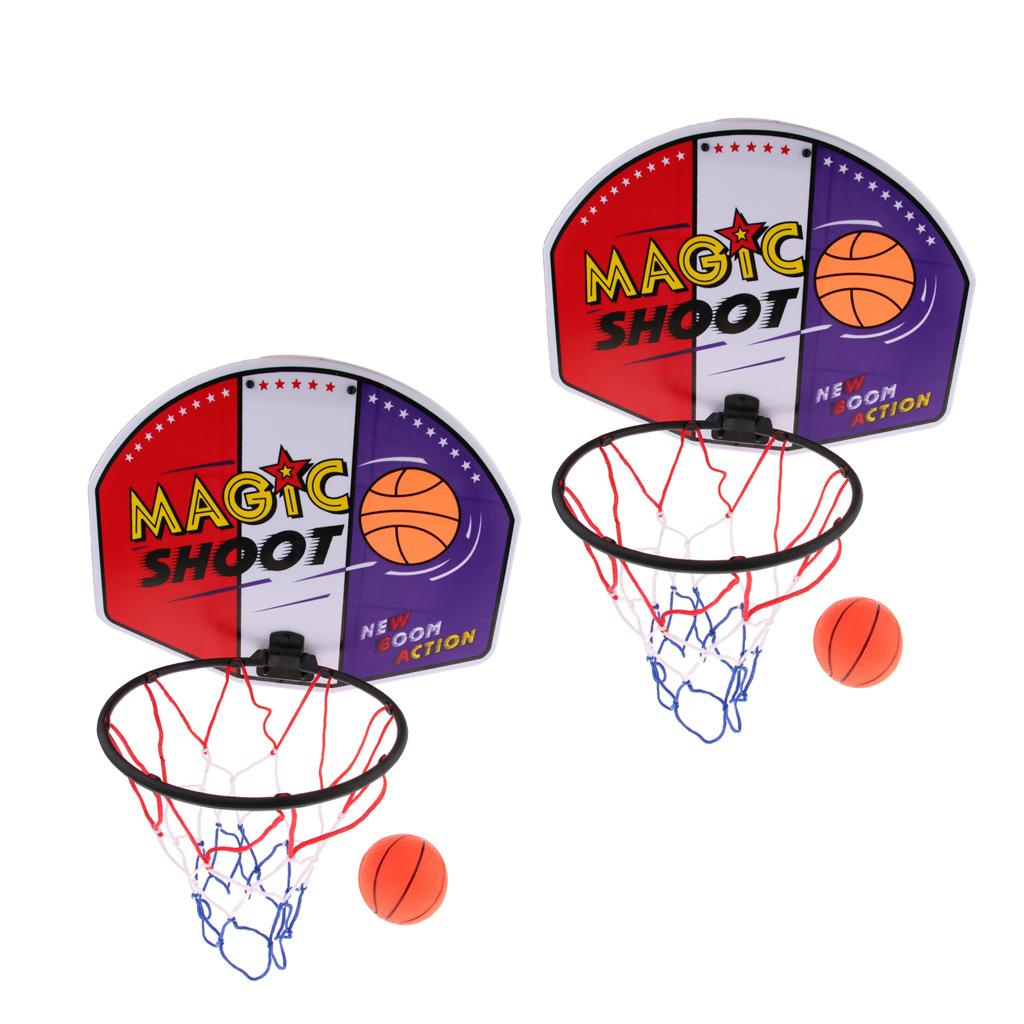 2pcs Basketball Toy Set Kids Baby Children Sports Train Equipment Net Hoop