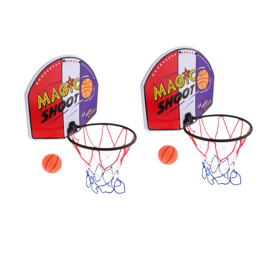 2pcs Basketball Toy Set Kids Baby Children Sports Train Equipment Net Hoop
