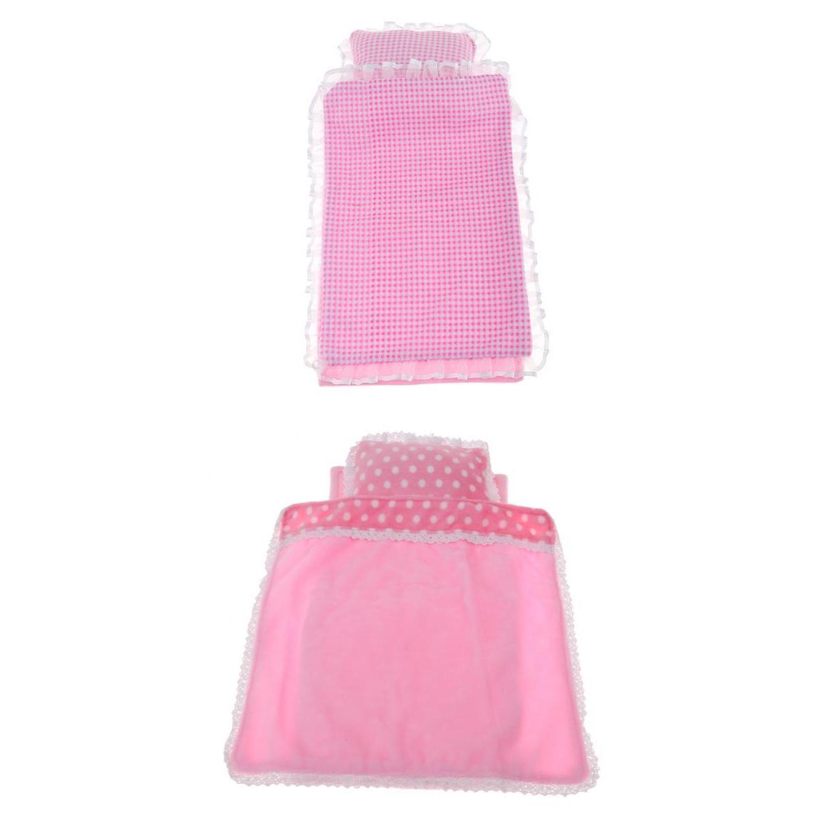 2 Sets Lovely Room Bedding Set for 25cm MellChan Dolls DIY Accessories Pink